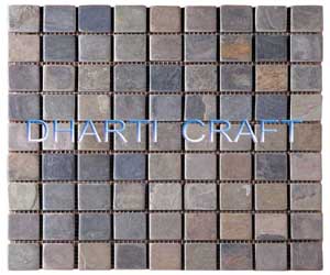 Slate MOSAIC TILE in square pattern type