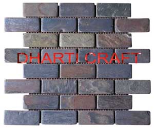 Slate MOSAIC TILE for interior decoration brick pattern