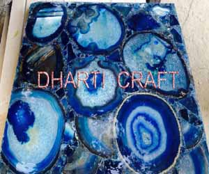 Blue Agate Semi precious gemstone tiles slabs panels